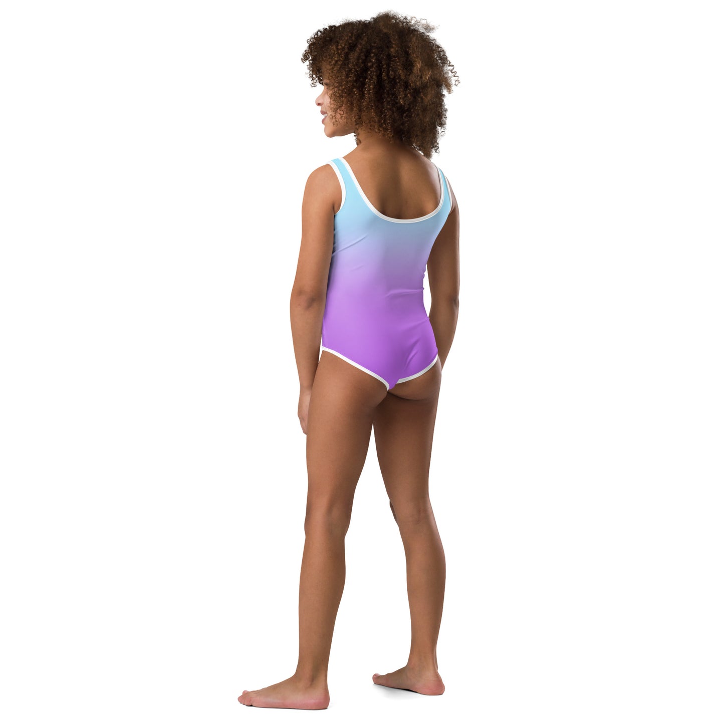 Blue and Purple Turks Toons All-Over Print Kids Swimsuit