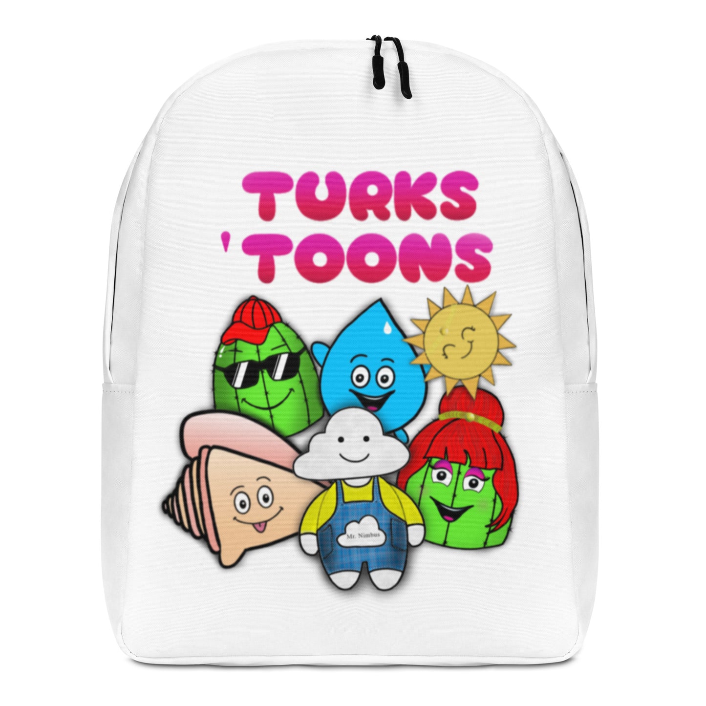 Turks Toons White Minimalist Backpack