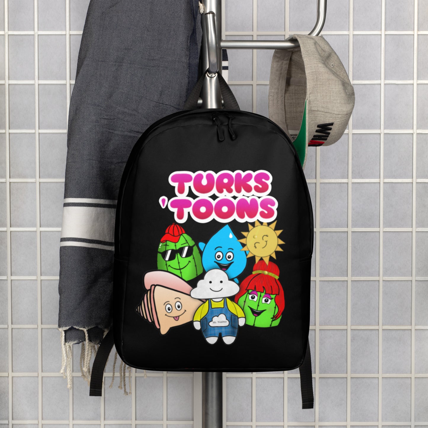 Turks Toons Black Minimalist Backpack